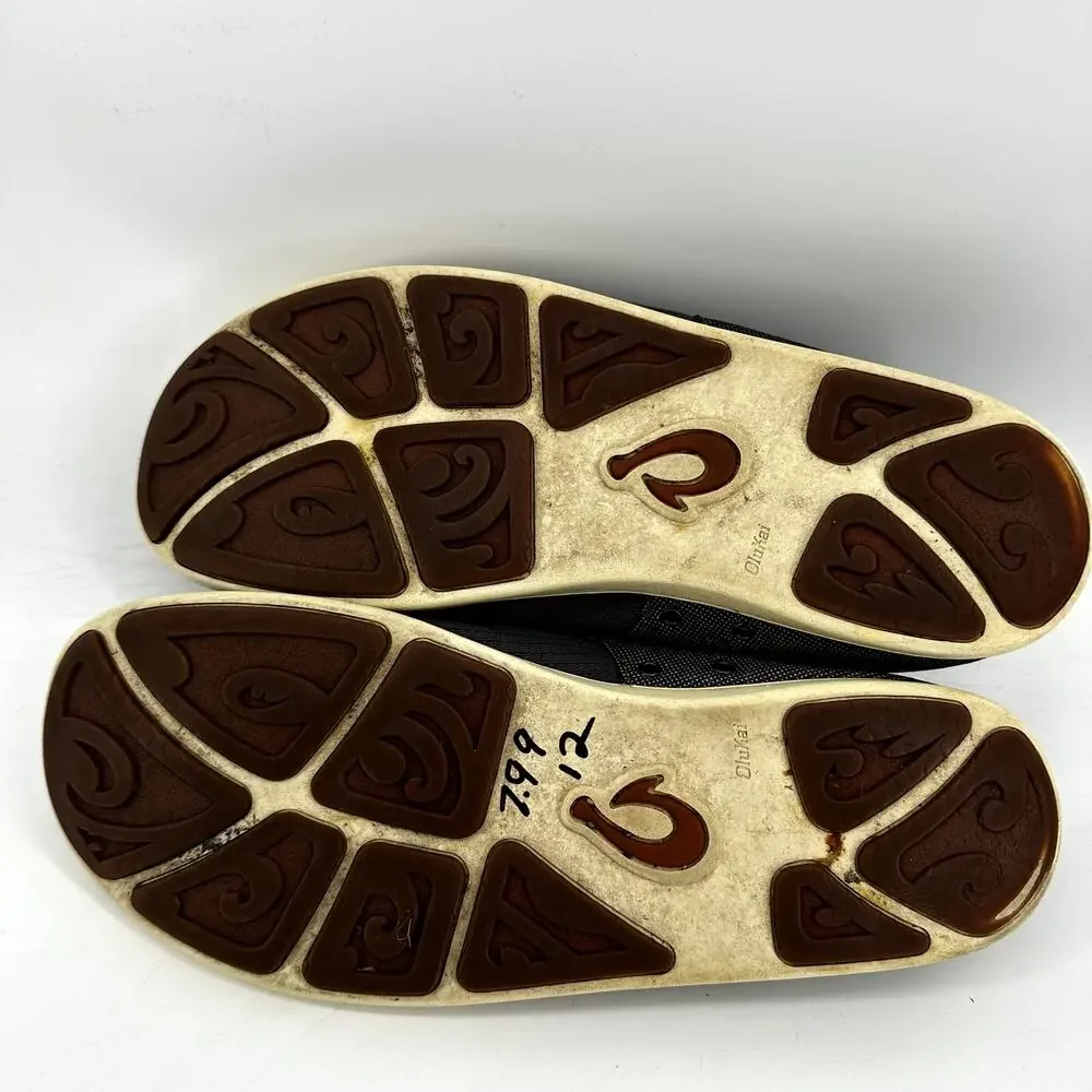 OluKai Nohea Moku No Tie Boat Shoes Slip On Flat Quick Dry Gray 12